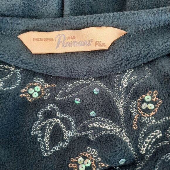 PENMANS Floral Embroidery Full-Zip Fleece Jacket Sz 3X - Picture 8 of 9